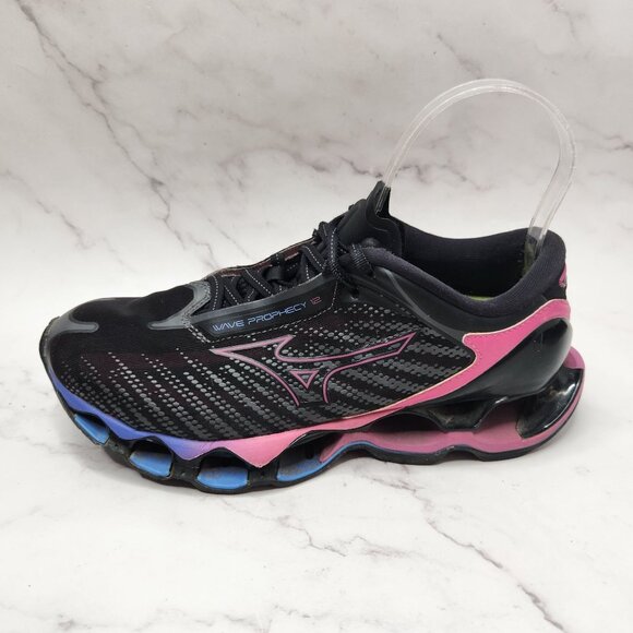 Mizuno Wave Prophecy 12 Black Purple PInk Running Shoes Athletic Women's 8.5 - Picture 1 of 10